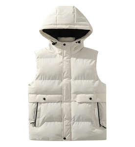 سترة منفوخة بغطاء رأس للجنسين، مسامية، مقاومة للرياح والماء، دافئة، بلون سادة، بسحاب، للتنقلات الشتوية والمشي في الهواء الطلق والاستخدام اليومي - Product Image 3