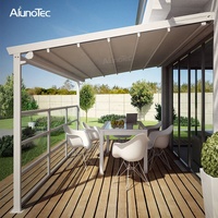 Auvent électrique imperméable, toit rétractable, pergola extérieure avec système de télécommande
