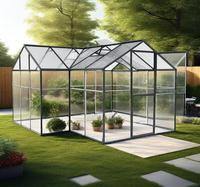Grande serre modulaire en aluminium en forme de T véranda moderne écologique pour les loisirs en plein air et les divertissements à la maison