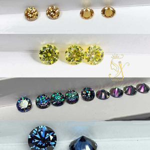 Xingsial - <span class=keywords><strong>Piedra</strong></span> Suelta <span class=keywords><strong>de</strong></span> Moissanita VVS1 Creada en Laboratorio al por Mayor, 1.0mm 3.0mm, Color DIY, Joyería, Diamante Redondo, Moissanita Melee, Gema - Product Image 3
