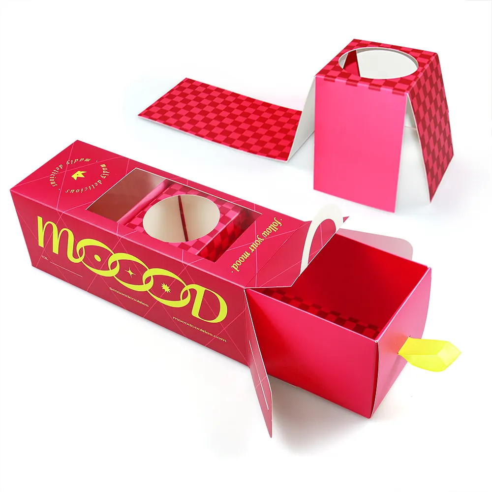 Hochwertige Öko-Recycling-Macaron-Box-Kekse Verpackung für Macarons Benutzer definierte Verpackungs box mit Griff Lebensmittel OEM Square Geburtstags torte