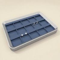 Plateaux de présentation de bijoux en daim amovibles avec coussinets pour anneau collier porte-boucle d'oreille organisateur plateau de bijoux empilable personnalisé