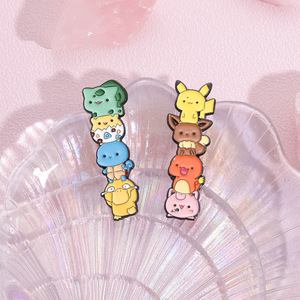 Épingles de poche en métal animal en gros Anime <span class=keywords><strong>Pikachu</strong></span> broche chapeau sac à vêtements décoratif métal émail doux épinglette insigne - Product Image 2