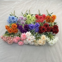 Bouquet de fleurs artificielles Dahlia, 6 têtes, Dahlia Pinnata au toucher réel, en gros, pour mariage, décoration intérieure, centre de table, couleurs mélangées