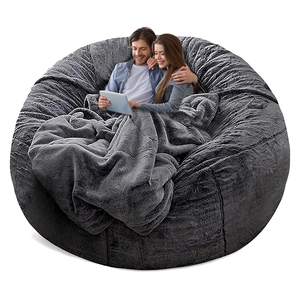 Fauteuil pouf géant confortable pour adultes, taille adulte, unique, en forme d'animal en peluche, housse de pouf, canapé paresseux, Noël pour adultes, ergonomique - Product Image 1