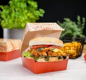 นายกรัฐมนตรีตรากล่องบรรจุอาหารทิ้งภาชนะบรรจุอาหารพับกล่องเบอร์เกอร์กระดาษ - Product Image 2