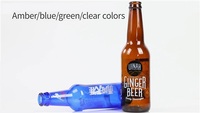 Fabricant de bouteilles de bière vides en verre personnalisées, ambre clair, vert, bleu