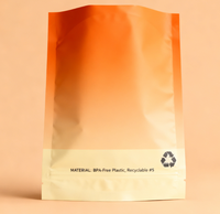 Sachet debout refermable pour l'emballage alimentaire, bonbons, biscuits, en matériau PE, impression en gravure, résistant à l'humidité, fermeture éclair thermoscellée