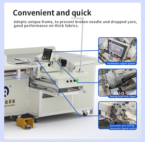 Máquina de coser automática de alta velocidad de una sola aguja para cortinas y faldones, universal con componentes principales: motor y mecanismo. - Product Image 4