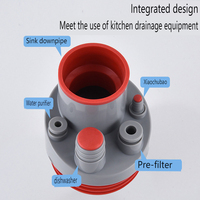 Raccord en T de vidange pour cuisine moderne, avec bouchon d'étanchéité intégré anti-refoulement, anti-odeur, anti-insectes, poreux et anti-corrosion