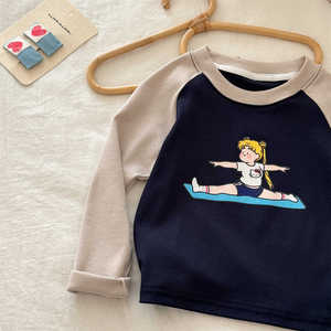 Girls Cartoon Print T-Shirt <b>Long</b> <b>Sleeve</b> Cotton Spring Autumn Casual <b>Base</b> <b>Layer</b> Top - Product Image 3