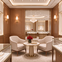 Design d'intérieur de boutique de bijoux de luxe européenne à deux étages, mobilier de présentation sur mesure pour bijouterie et horlogerie