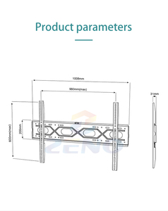<span class=keywords><strong>Soporte</strong></span> de TV de pared de acero laminado en frío SPCC de alta resistencia para 65 "a 120", <span class=keywords><strong>VESA</strong></span> <span class=keywords><strong>100X100</strong></span> a 960x600mm <span class=keywords><strong>Soporte</strong></span> de <span class=keywords><strong>soporte</strong></span> de TV duradero B110 - Product Image 4