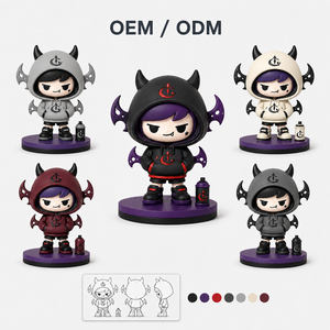 Figura de PVC de Chica <span class=keywords><strong>Anime</strong></span> con Capucha de Demonio, Estilo Chica Rebelde, Muñeca Coleccionable de PVC, Juguete Artístico para Tienda de Cajas Sorpresa - Product Image 3