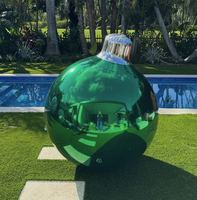 Boule de Noël géante rouge brillante gonflable réutilisable, grande boule miroir pour les événements de Noël et de mariage, PVC réfléchissant, fournitures promotionnelles pour fêtes