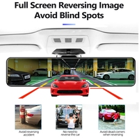 Kamera dasbor mobil layar sentuh 12 inci, kamera 4K + 2K kaca spion GPS WIFI lensa ganda 4K dvr mobil untuk mobil