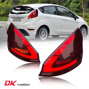 DK Motion Factory LED Tail Lamp Taillights Sequential Turn Signal Rear 2009 - 2015 Tail Light For Ford Fiesta