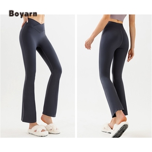 Flare Leggings for <b>Women</b> Crossover High Waisted Black Yoga Pants Gym Fitness Sports Leggings Workout Bell Bottom Jazz <b>Trousers</b> - Product Image 2