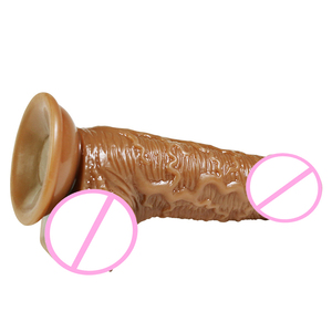 Juguetes Sexuales Premium para Adultos, Dildo Realista de Silicona Suave de Doble Capa, Gran Ventosa, Silicona Líquida Impermeable, Color Carne Marrón - Product Image 4