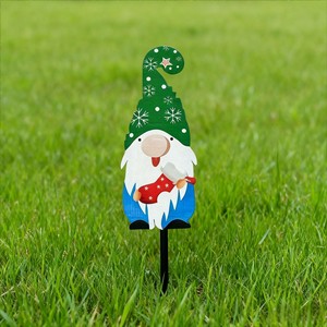 Gnomo de Jardín Navideño de Hierro, Adorno Decorativo para Exteriores, Decoración Navideña para Césped - Product Image 3