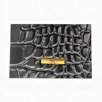 Étiquette rectangulaire en cuir véritable texturé crocodile personnalisée avec logo métallique pour vêtements, à coudre, vente en gros OEM
