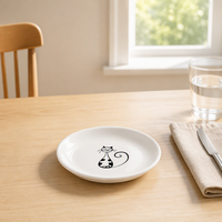 Mini assiettes à collation/appetizer en porcelaine fine, peintes à la main, motif chat de dessin animé mignon, écologiques, pour salade et dîner, 1 pièce/ensemble