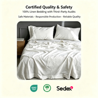 Parure de draps en lin 100 % écologique, respirante, douce et luxueuse, lavée à la pierre, vente en gros