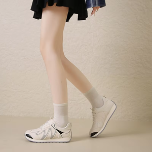 Dames veterschoenen met gesloten neus, ademende EVA tussenzool, dikke zool, lichtgewicht, anti-geur, altijdgroen wit, wandelschoenen - Product Image 5