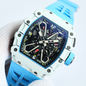 Reloj de Lujo para Hombre con Esqueleto de Fibra de Carbono, Cristal de Zafiro y Correa de Goma, Reloj Deportivo de Pulsera - Product Image 3