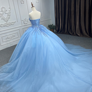 Robe de soirée de mariage bleu rêveuse et élégante, robe de bal Jancember 9917-1, élégante et raffinée - Product Image 6