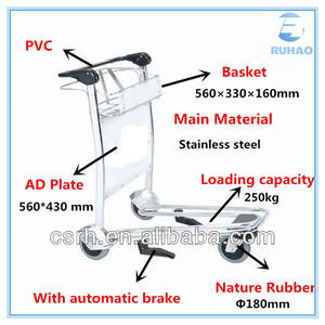 รถเข็นสัมภาระที่สนามบินทำจากสแตนเลสรถเข็นสำหรับสนามบิน RH-J12ใหม่ - Product Image 2