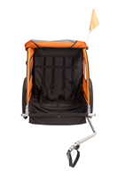 Remorque de vélo pour enfant en fer pliable et réglable, porte-charge arrière pour enfants, capacité de charge de 70 kg, freins à disque doubles, détachable pour l'extérieur