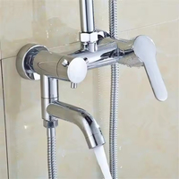 Système de douche de salle de bain en laiton chromé moderne ensemble de mélangeur douches de pluie robinet de tête eau chaude et froide ensemble de douche de salle de bain