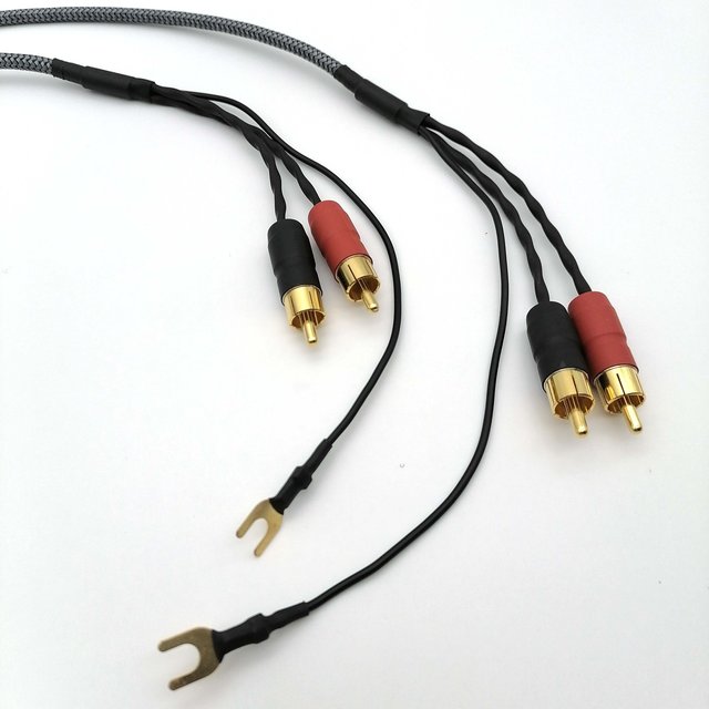 Pure Copper Gold-Plated Hifi OFC 2 RCA to 2 RCA Male to Male Audio Cable for Speaker and Monitor Phono Tonearm Signal Wire