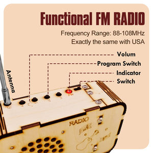 DIY RADIO SPEAKER Kit Experimento Elétrico Kid 3D Madeira Montar Ciência Engenharia Stem Brinquedos - Product Image 4
