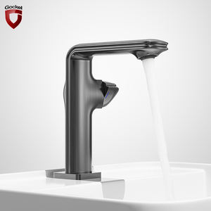 Rubinetto Moderno di Lusso a Foro Singolo con Maniglia Singola, Finitura Spazzolata, <span class=keywords><strong>Miscelatore</strong></span> Acqua Calda/Fredda per Lavabo da <span class=keywords><strong>Bagno</strong></span> - Product Image 2