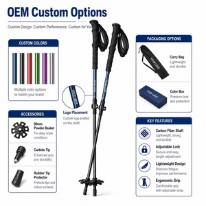Bastones <span class=keywords><strong>de</strong></span> Esquí <span class=keywords><strong>de</strong></span> Aluminio y Carbono Zeroring, Ajustables, para Esquí <span class=keywords><strong>de</strong></span> Montaña, con Empuñadura Extendida <span class=keywords><strong>de</strong></span> EVA - Product Image 6
