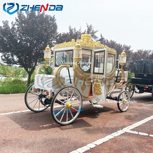 รถม้าไฟฟ้าสุดหรูหราประดับมงกุฎทองคำสำหรับงานแต่งงานและทัวร์ชมเมือง - Product Image 2