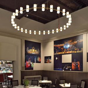 Lustre suspendu LED rond en acier inoxydable de luxe <span class=keywords><strong>pour</strong></span> restaurant, <span class=keywords><strong>suspension</strong></span> moderne - Product Image 1
