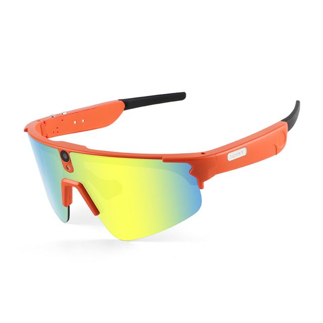 AI Camera Smart Glasses UV400 Sports Sunglasses with BT WiFi for Cycling Hiking Video Recording