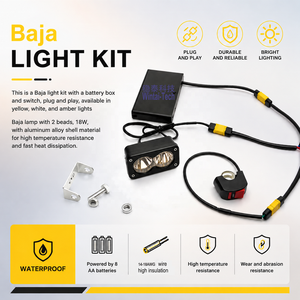 Phare <span class=keywords><strong>avant</strong></span> Amber Baja alimenté par batterie Wintai-Tech pour vélo électrique - Product Image 2