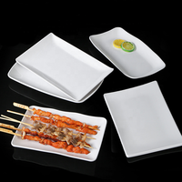 Plaque de mélamine blanche incassable en gros pour restaurant japonais Plats et assiettes durables