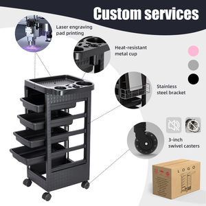 Carrito <span class=keywords><strong>de</strong></span> Pedicura Moderno y Ecológico para Spa con 4 Cajones y Carro con 4 Ruedas para Salón <span class=keywords><strong>de</strong></span> Belleza, Peluquería y Barbería - Product Image 1