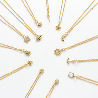 Collier pendentif en acier inoxydable plaqué or 18 carats pour femmes, tendance, multicouche, cœur, croix, chaîne carrée, cadeau en gros
