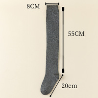 Chaussettes de fête multicolores tendance pour femmes, chaussettes scintillantes au-dessus du genou, chaussettes brillantes et scintillantes jusqu'aux cuisses