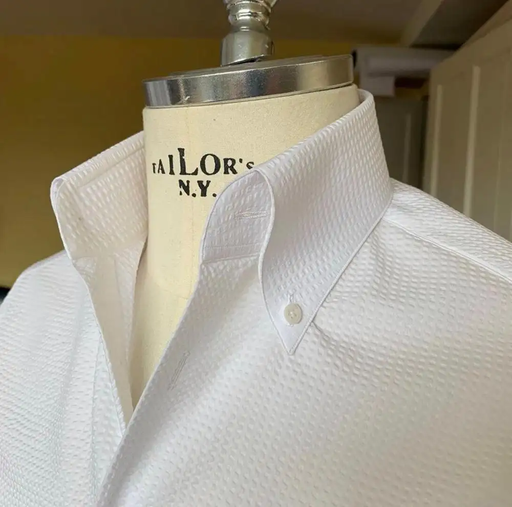 Custom Made shirts With white collar and white French cuffs Mother of Pearl buttons Medium Cutaway collar