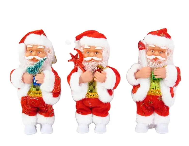 Battery operated Santa Claus Christmas toy on desk decoration with light and music