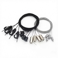 Kit de suspension de câble métallique noir sur mesure de haute qualité avec crochet et accessoires pour suspension au plafond