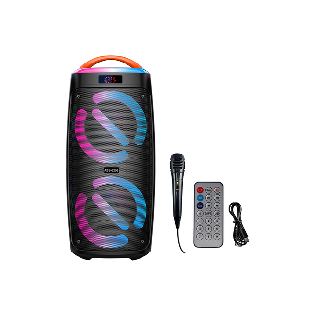 Hot Selling ABS-6202 OEM Portable for Bluetooth Speaker 30W Power 2*6.5 Inches Subwoofer for Outdoor Use USB AUX Communication R