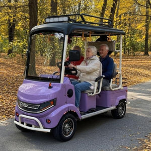 Voiture de golf électrique HLD fabriquée en Chine avec <span class=keywords><strong>pare</strong></span>-<span class=keywords><strong>brise</strong></span> avant et galerie de toit, 4 passagers, navette de villégiature, quadricycle électrique - Product Image 1